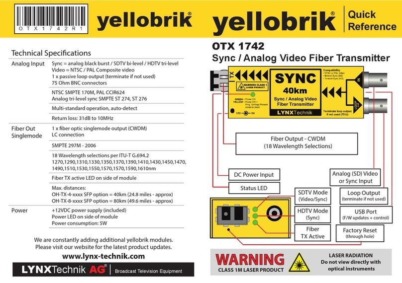 LYNXTechnik Yellobrik OTX 1742 quick reference LYNXTechnik Yellobrik OTX 1742 quick reference