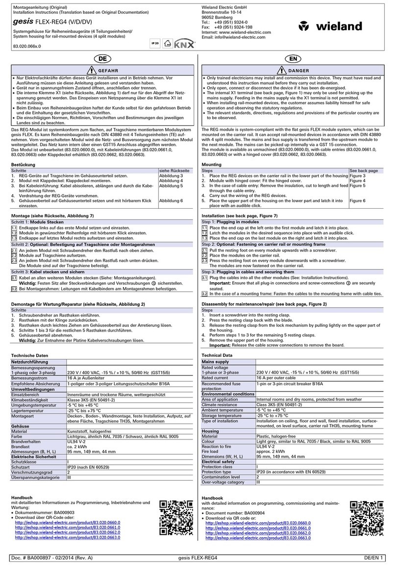 Wieland gesis FLEX-REG4 installation instructions