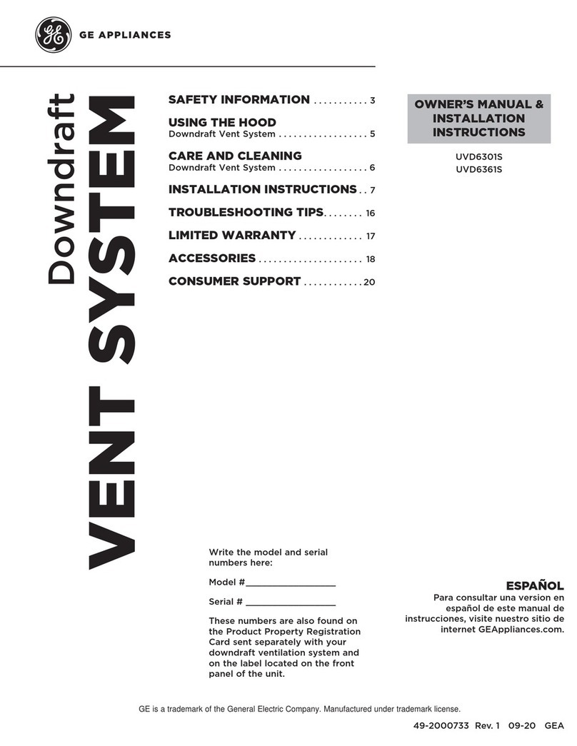 GE UVD6301S Original instructions