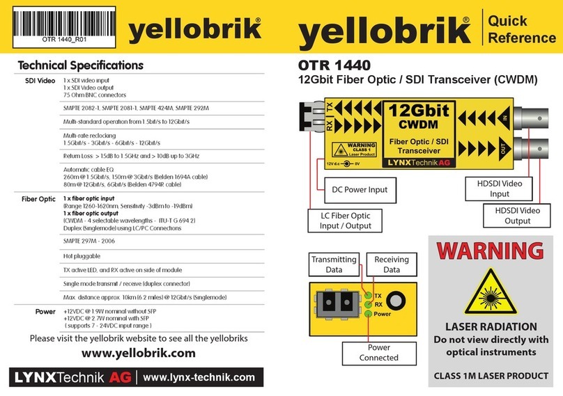 LYNXTechnik Yellobrik OTR 1440 User manual