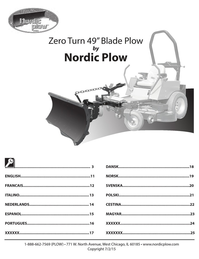 Nordic Plow ZERO TURN 49 MOUNTING KIT manual
