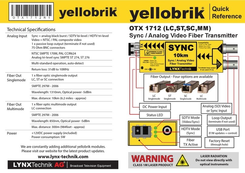 LYNXTechnik Yellobrik OTX 1712 quick reference