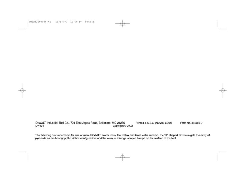 DeWalt DW124 User manual
