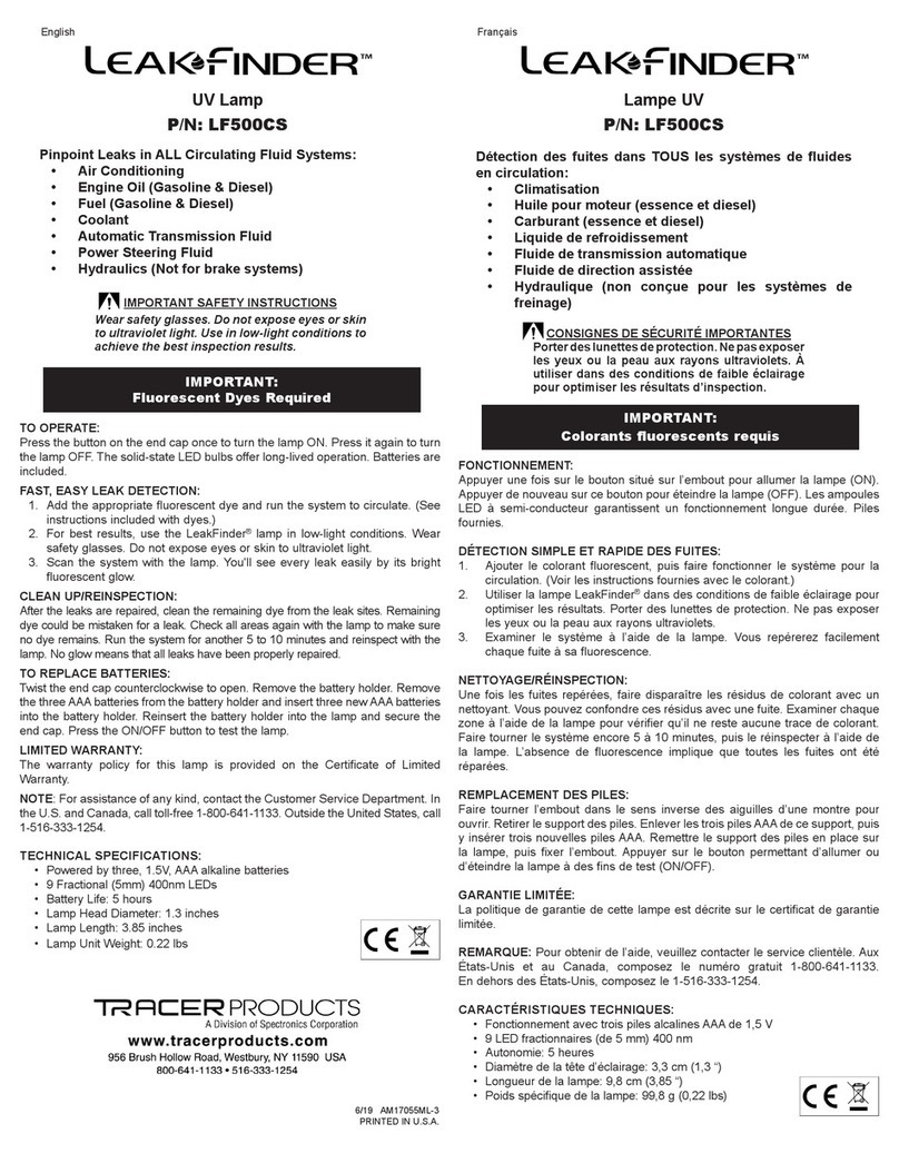 Spectronics Leak-finder LF500CS quick start guide