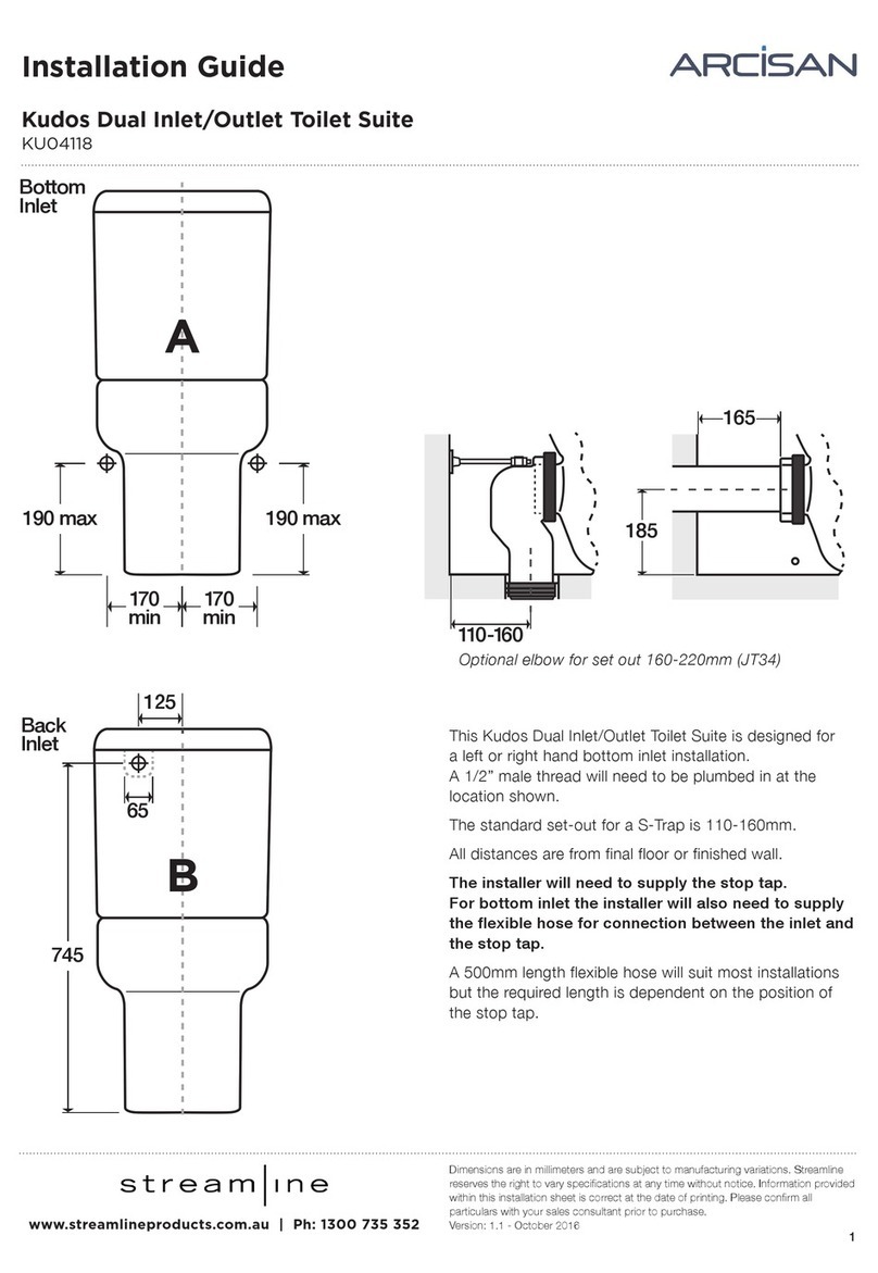 Streamline ARCISAN Kudos KU04118 installation guide Streamline ARCISAN Kudos KU04118 installation guide