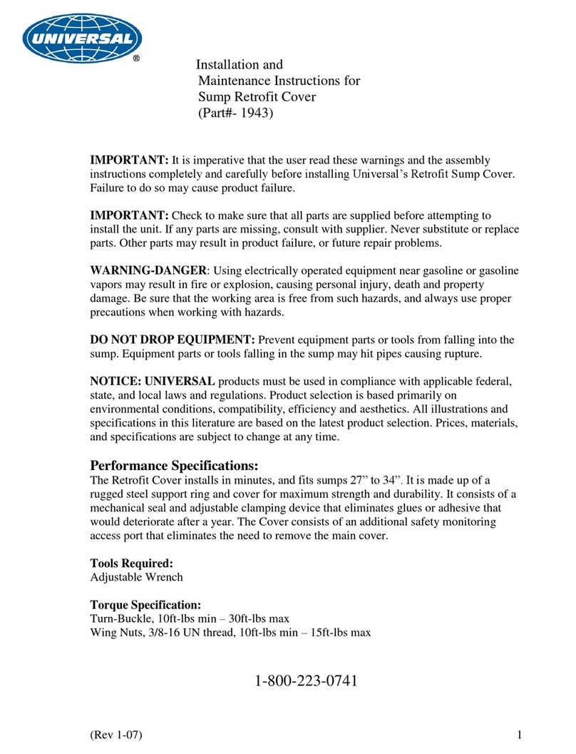 Universal 1943 Installation and maintenance instructions