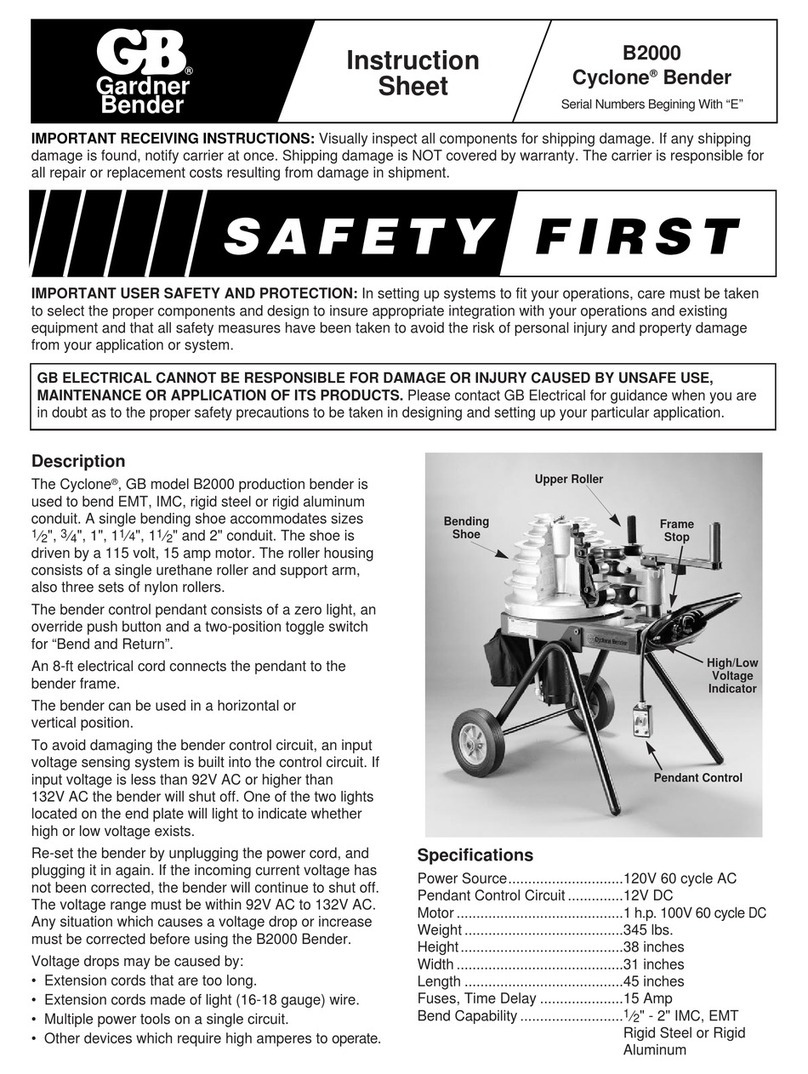 APW Wyott GB Cyclone B2000 instruction sheet