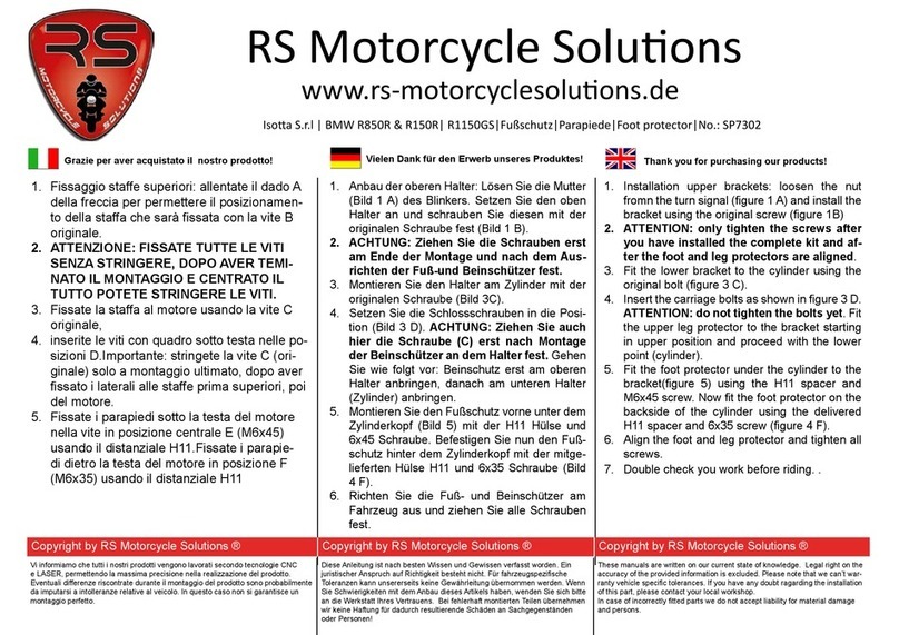 RS Motorcycle Solutions SP7302 manual RS Motorcycle Solutions SP7302 manual