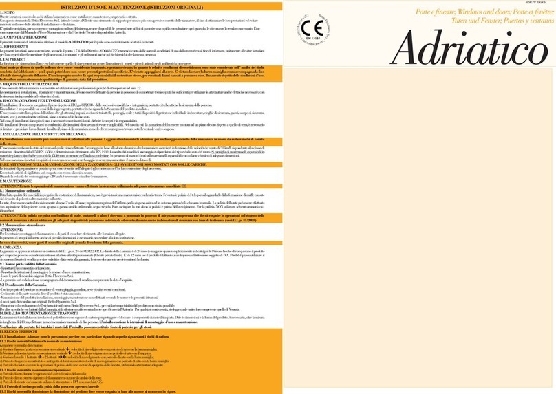 Bettio Adriatico Specification sheet