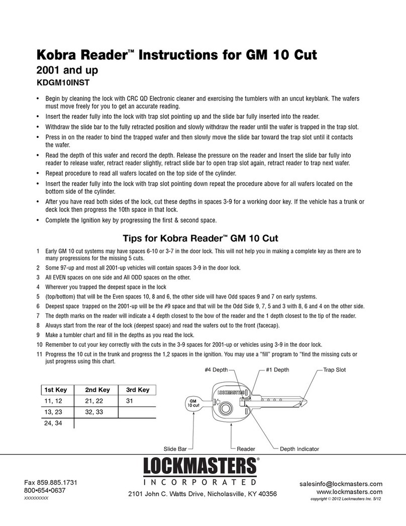 LockMasters Kobra Reader GM 10 Cut instructions LockMasters Kobra Reader GM 10 Cut instructions