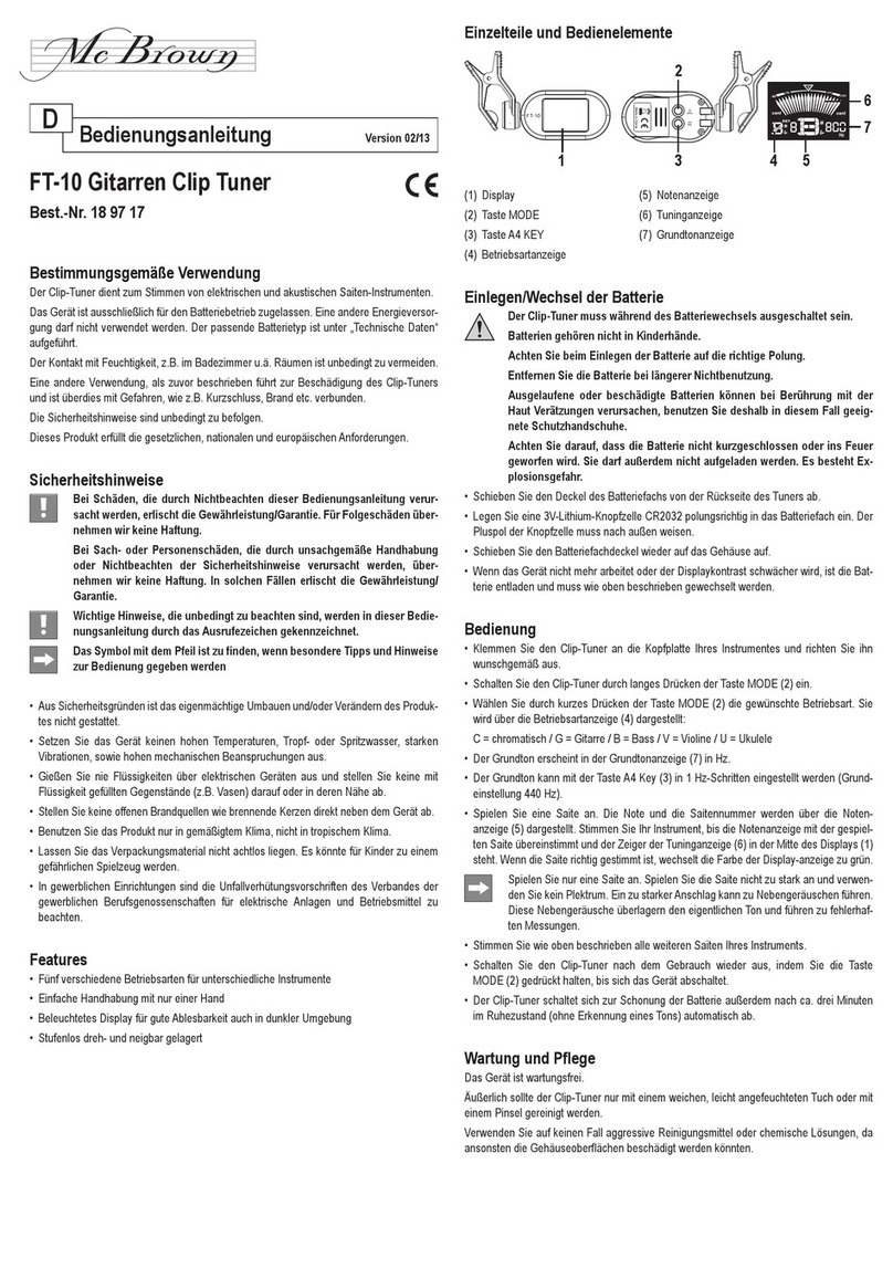 Mc Brown FT-10 operating instructions