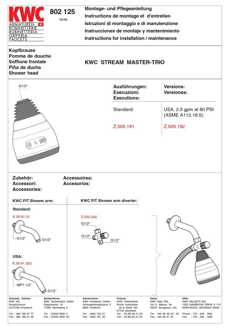 KWC STREAM MASTER-TRIO 802 125 Operating and maintenance manual