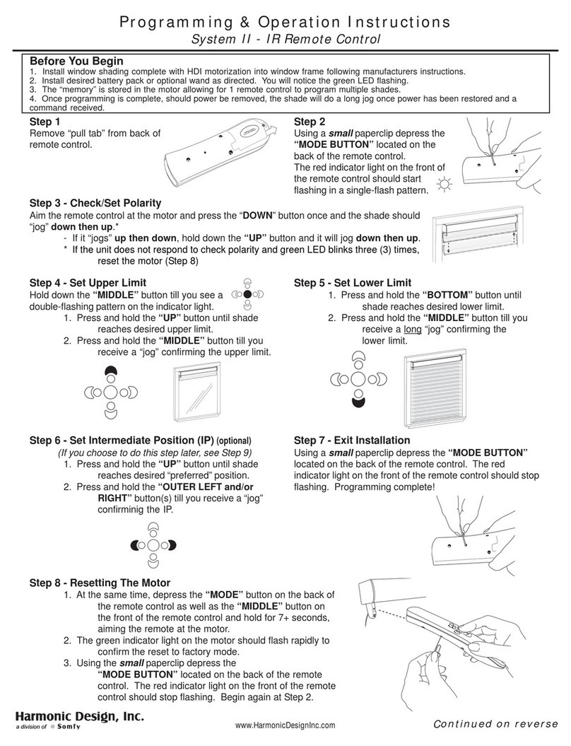 SOMFY Harmoic Design System II User manual
