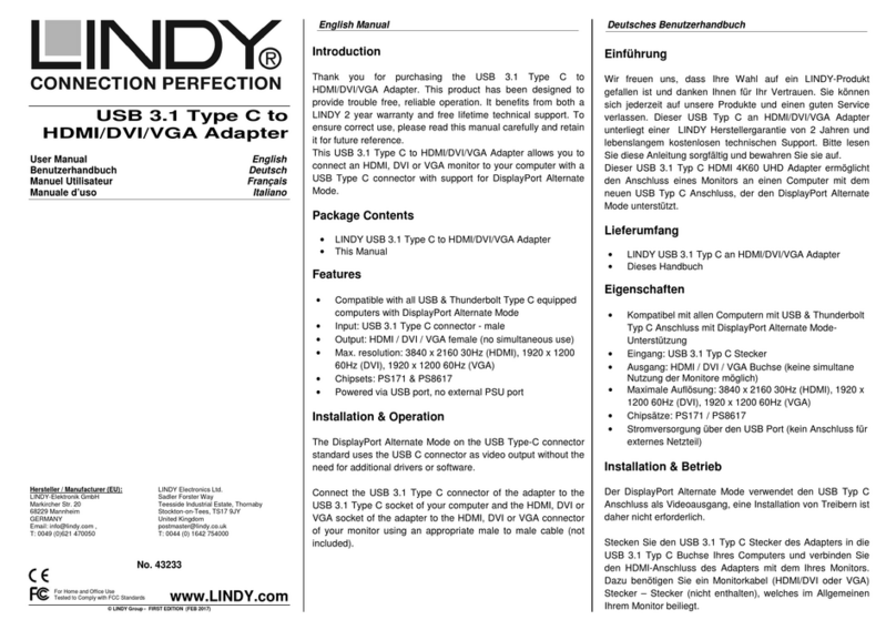 Lindy 43233 user manual