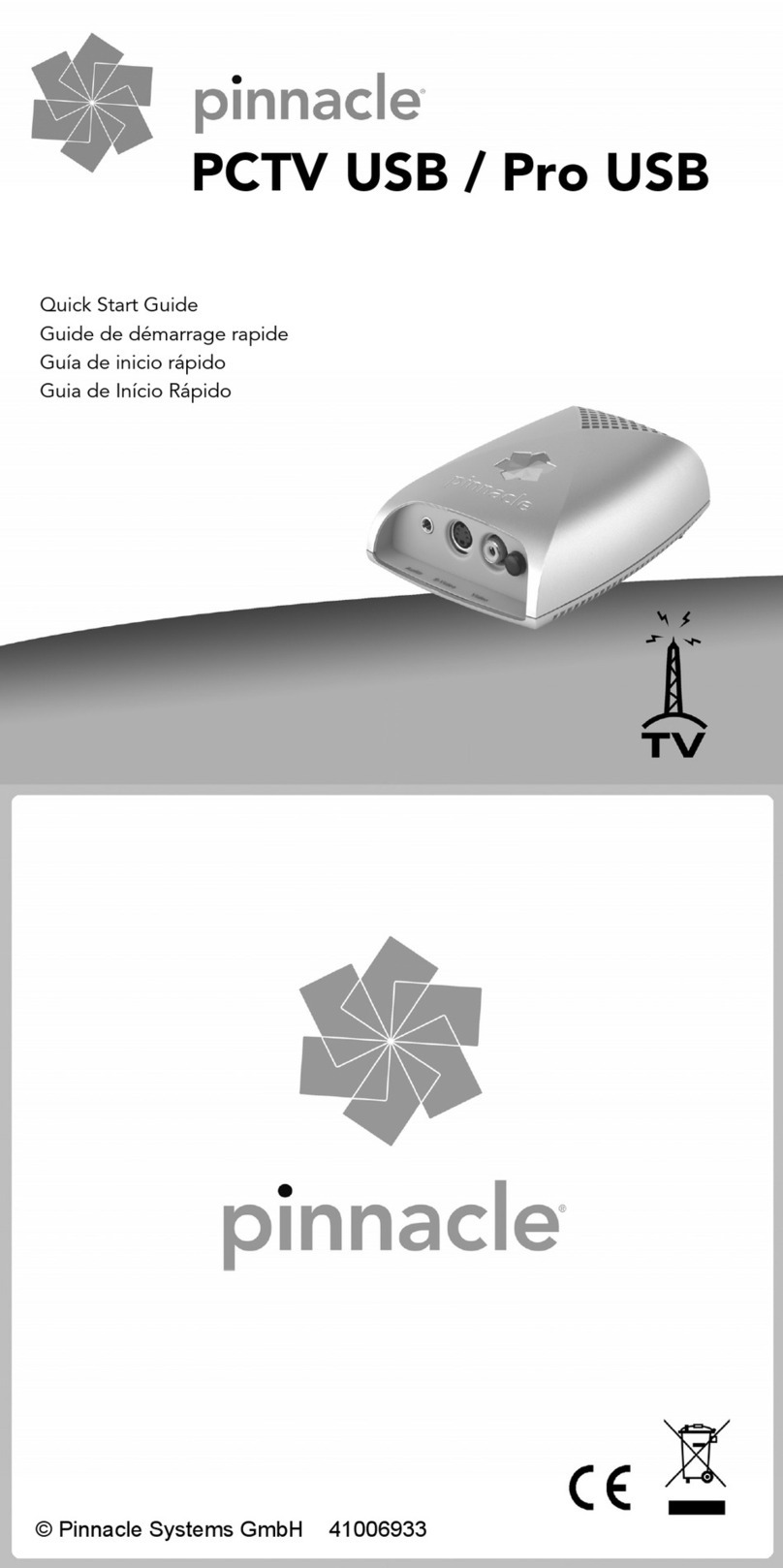 Pinnacle Systems PCTV USB quick start guide