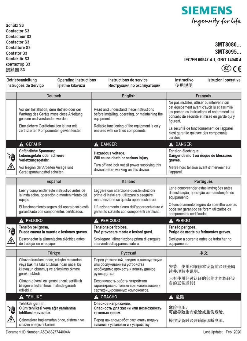 Siemens 3MT8080 Series User manual