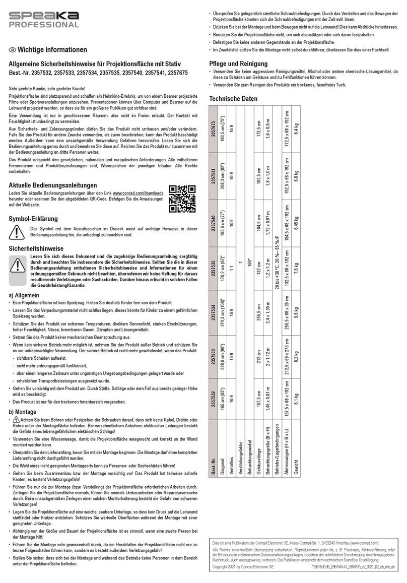 Speaka Professional 2357532 Important information