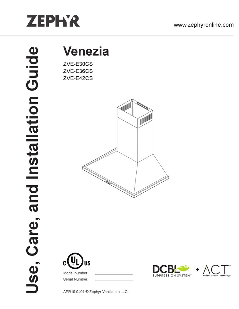 Zephyr Venezia ZVE-E30CS Installation guide