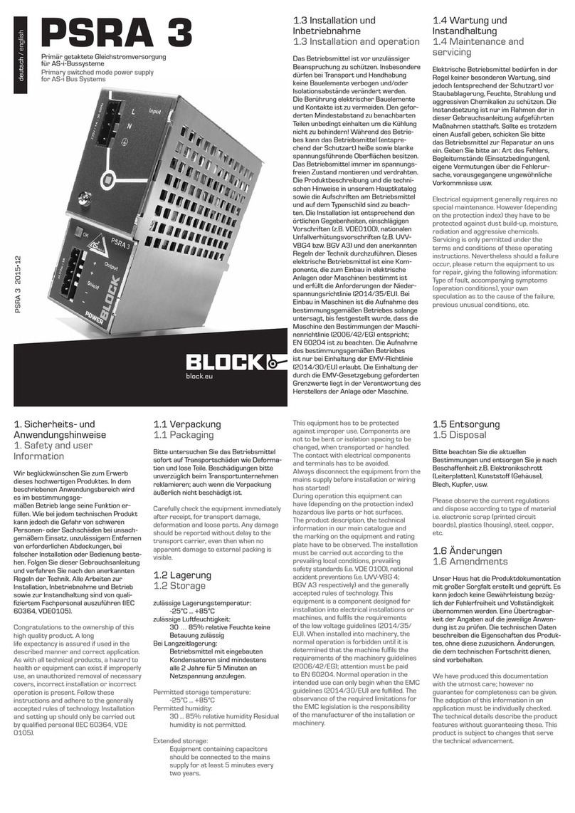 Block PSRA 3 quick start guide