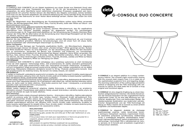 zieta G-CONSOLE DUO CONCERTE quick start guide