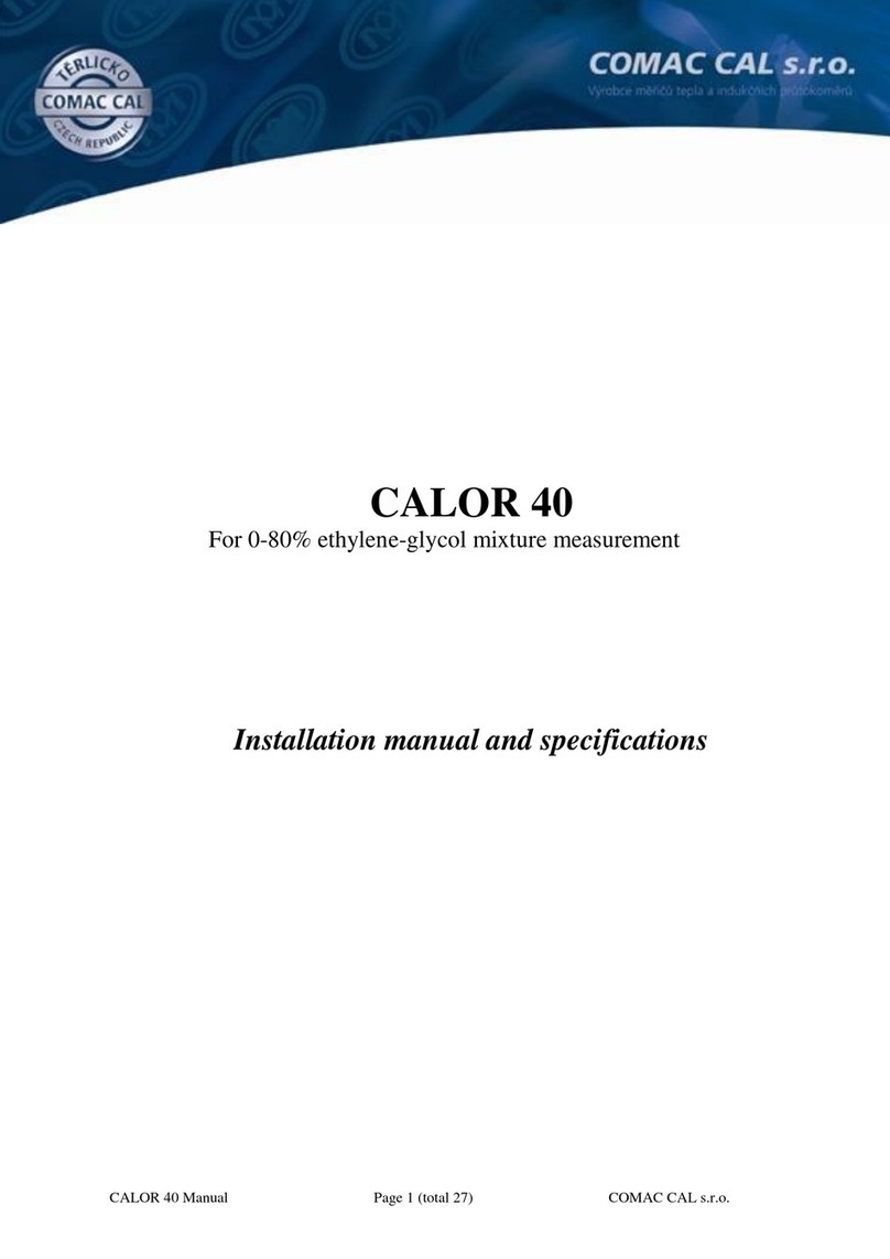COMAC CAL CALOR 40 Installation manual and specifications