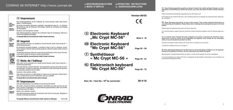 Conrad Electronic Mc Crypt MC-56 operating instructions