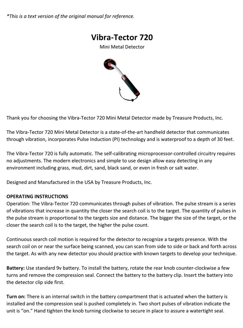 Treasure Cove Vibra-Tector 720 manual