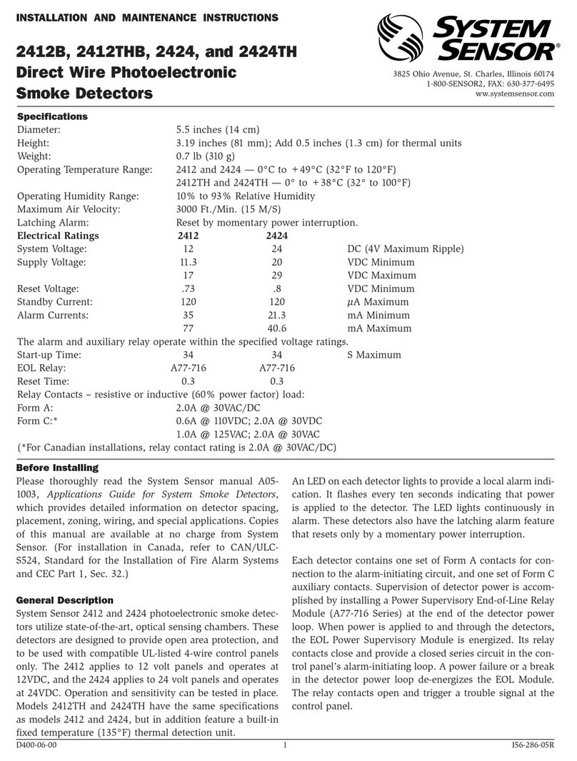 System Sensor 2424 User manual