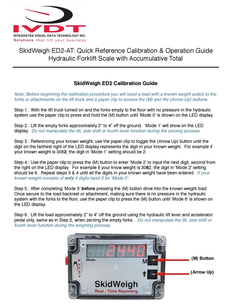 IVDT SkidWeigh ED2-AT Series Quick Reference Calibration & Operation Guide