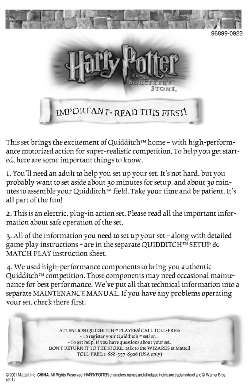 Mattel Quidditch instruction sheet