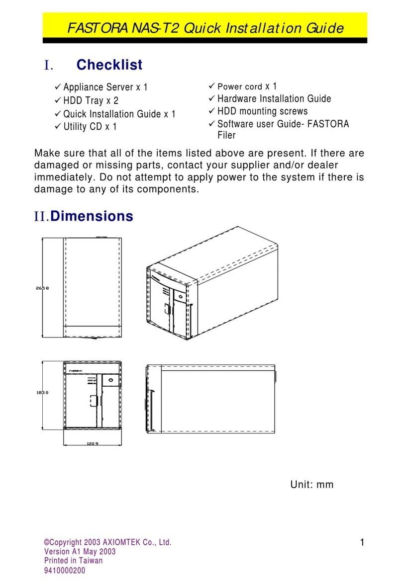 AXIOMTEK FASTORA NAS-T2 User manual