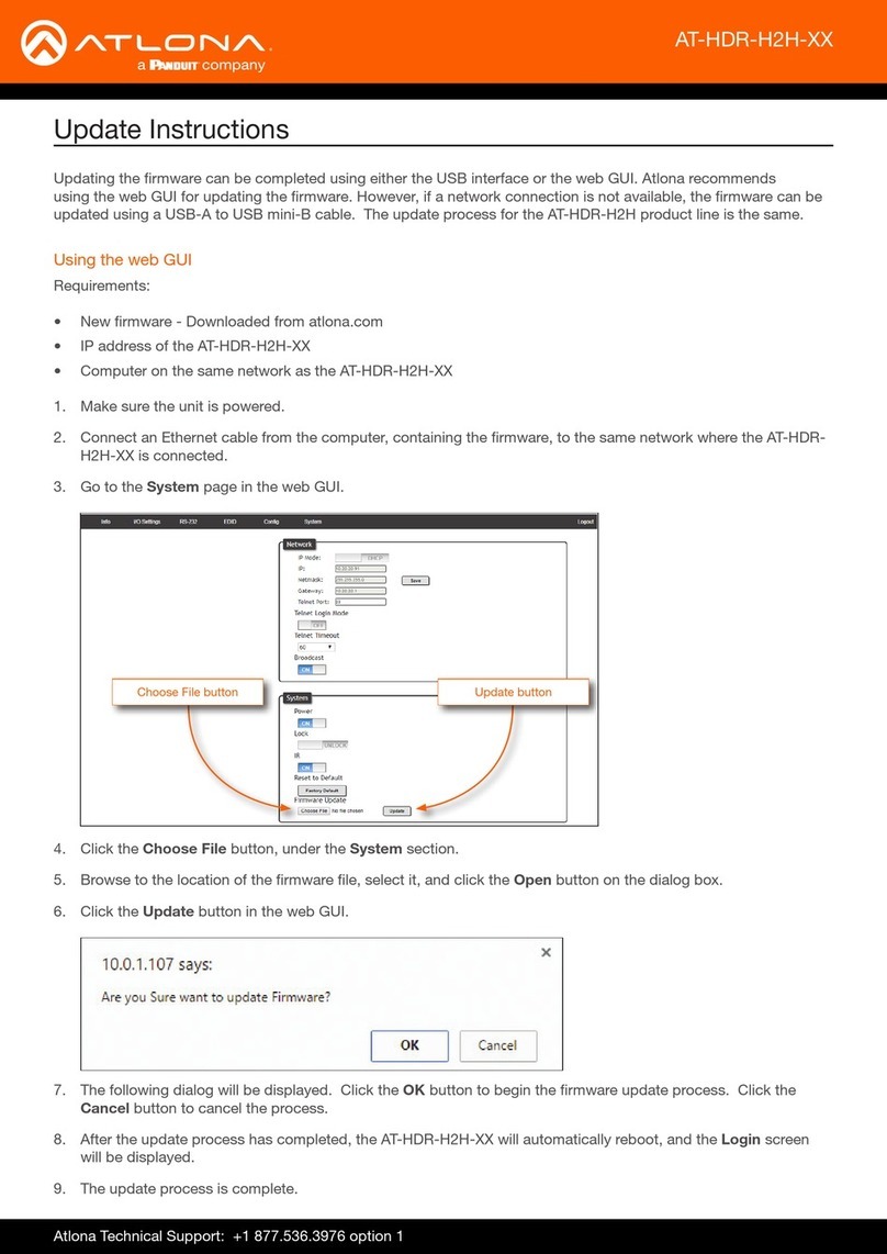 Panduit Atlona AT-HDR-H2H Series Update instructions