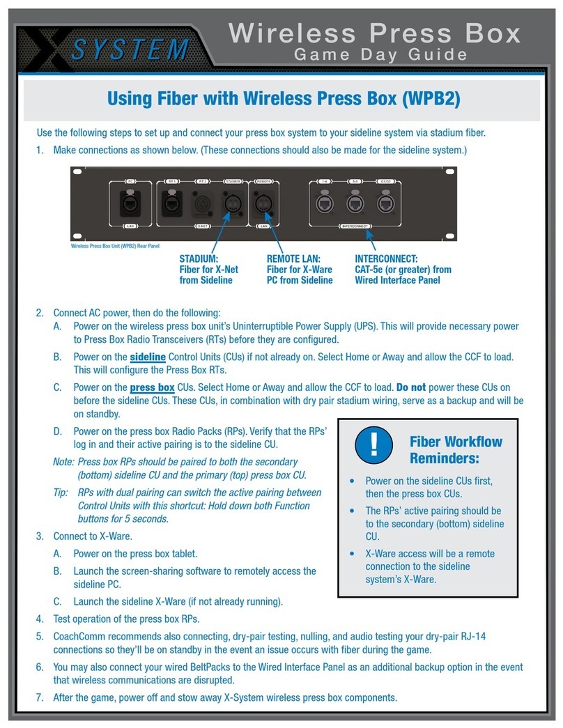 CoachComm X System WPB2 Game Day Guide