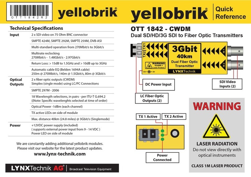 LYNXTechnik Yellobrik OTT 1842 User manual