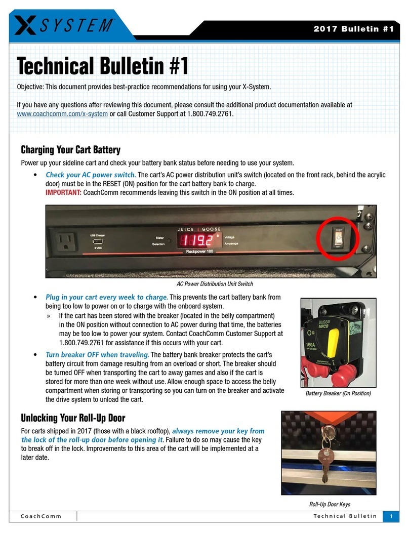 CoachComm X SYSTEM Technical bulletin