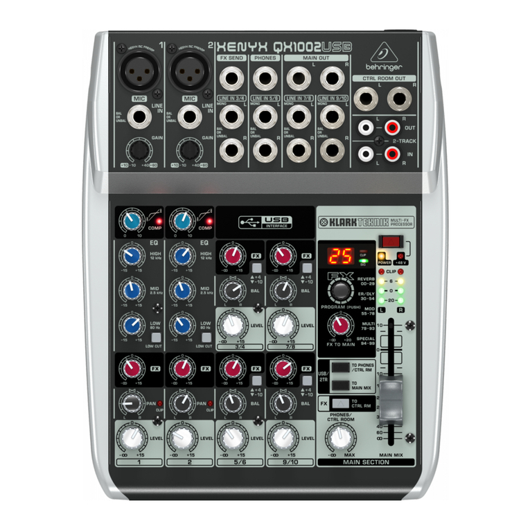 Behringer XENYX QX1202USB quick start guide