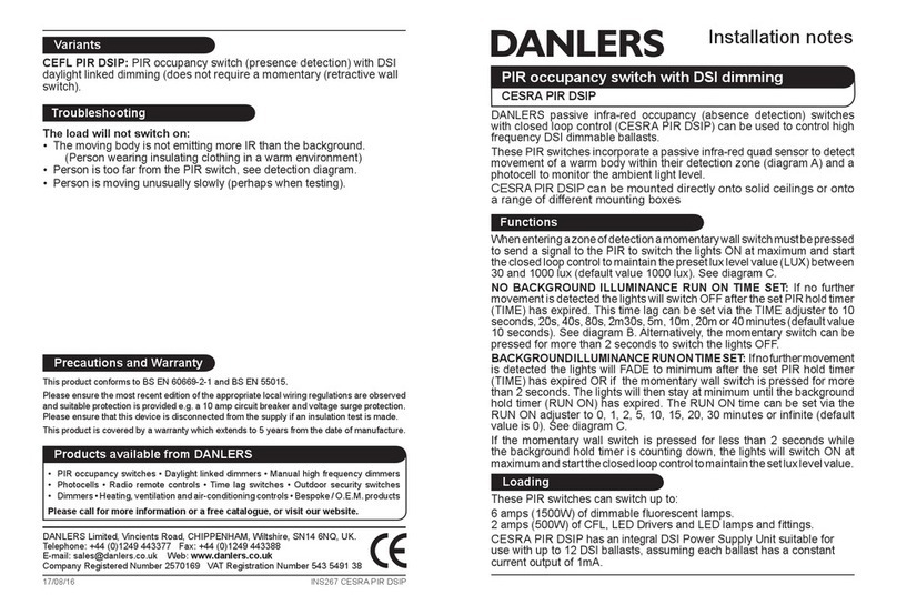 DANLERS CESRA PIR DSIP Installation notes