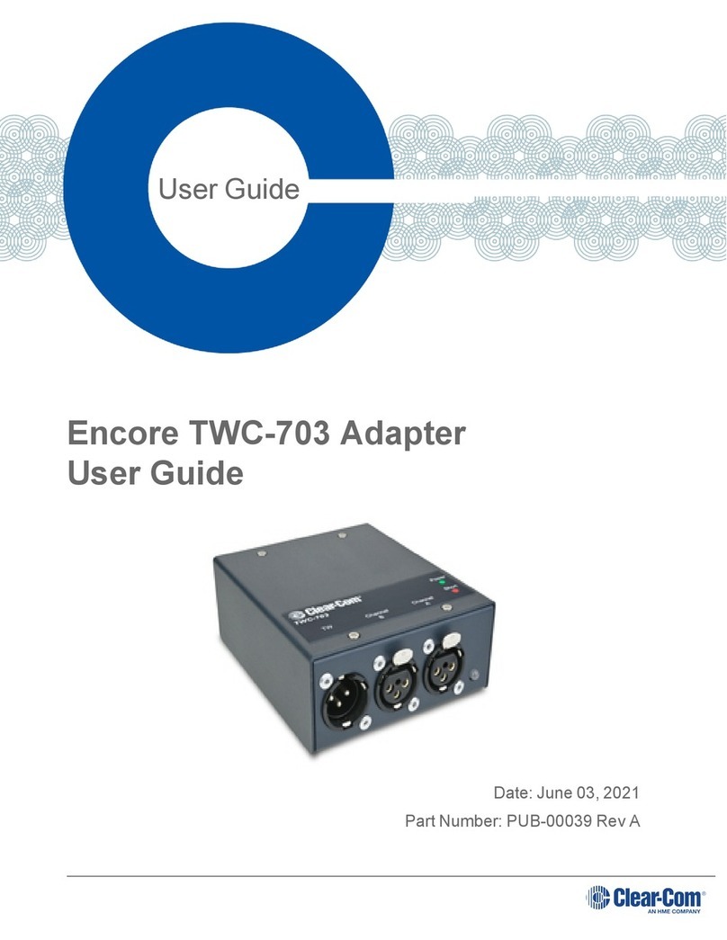 Clear-Com Encore TWC-703 user guide