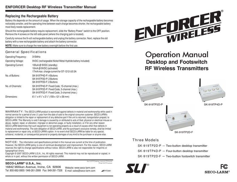 SECO-LARM ENFORCER SK-919TP2D-P User manual