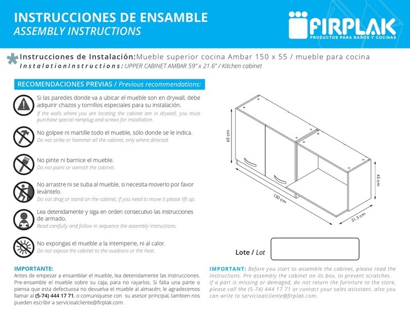 firplak UPPER CABINET AMBAR User manual firplak UPPER CABINET AMBAR User manual