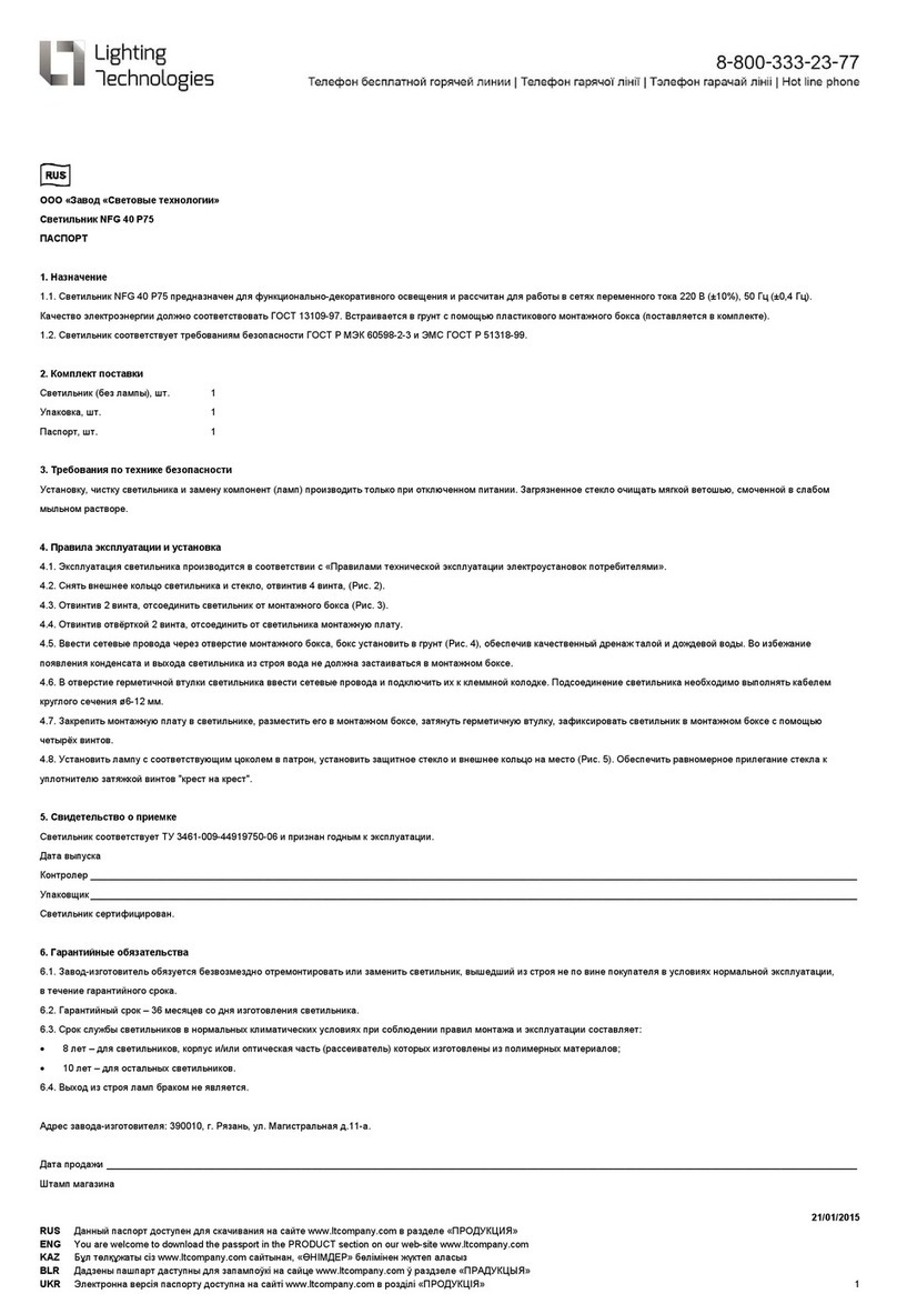 Lighting Technologies NFG 40 P75 manual