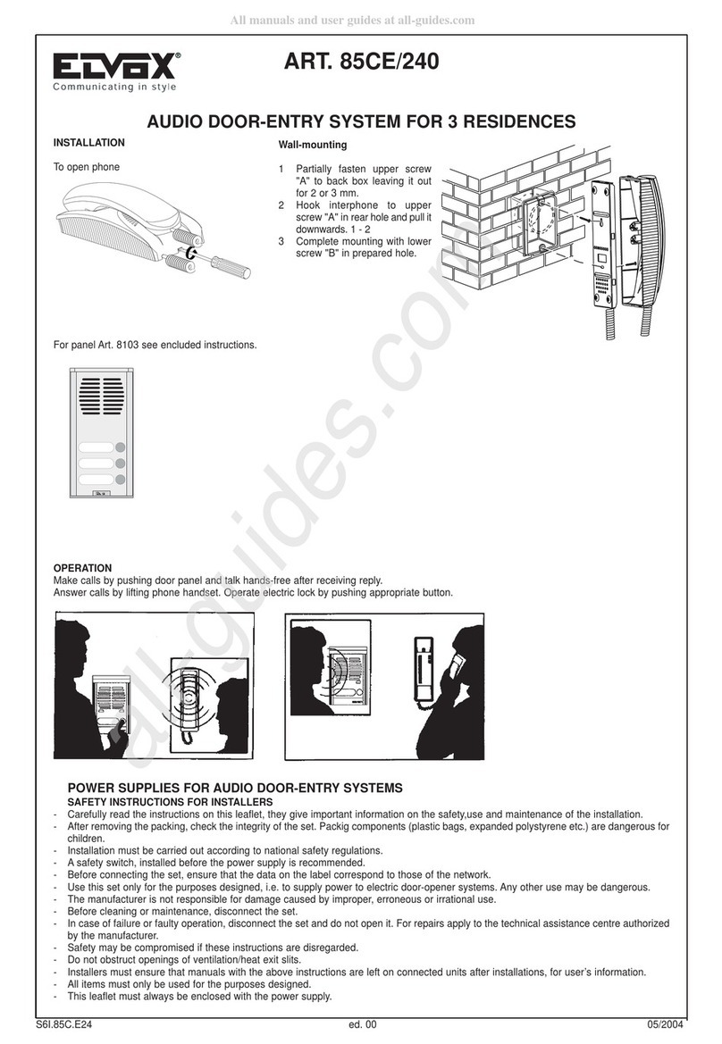 Elvox 85CE/240 User manual
