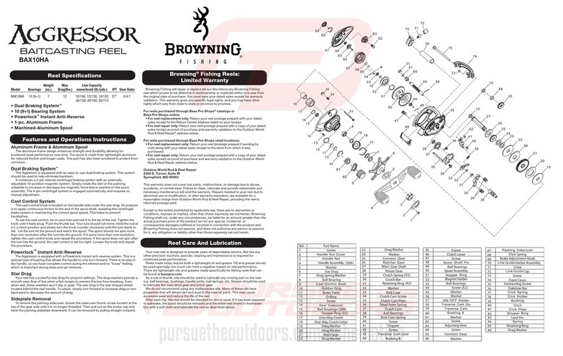Browning Aggressor BAX10HA quick start guide