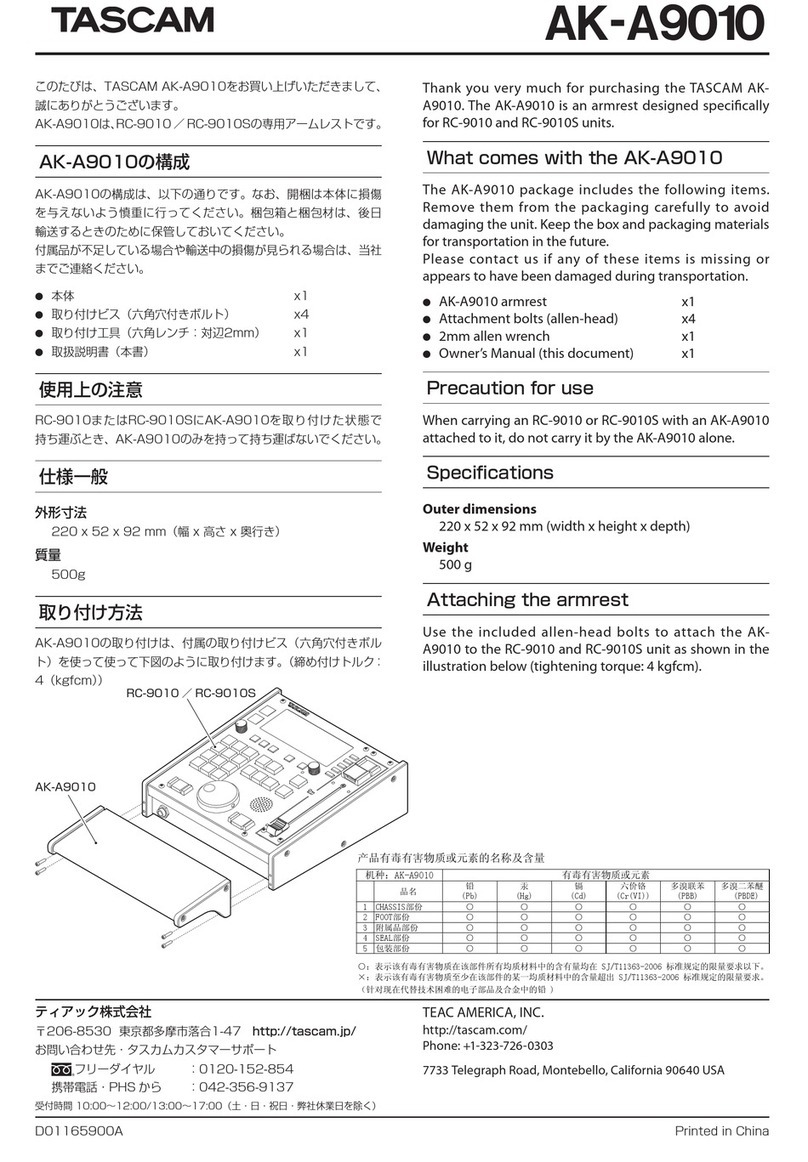 Teac TASCAM AK-A9010 quick start guide