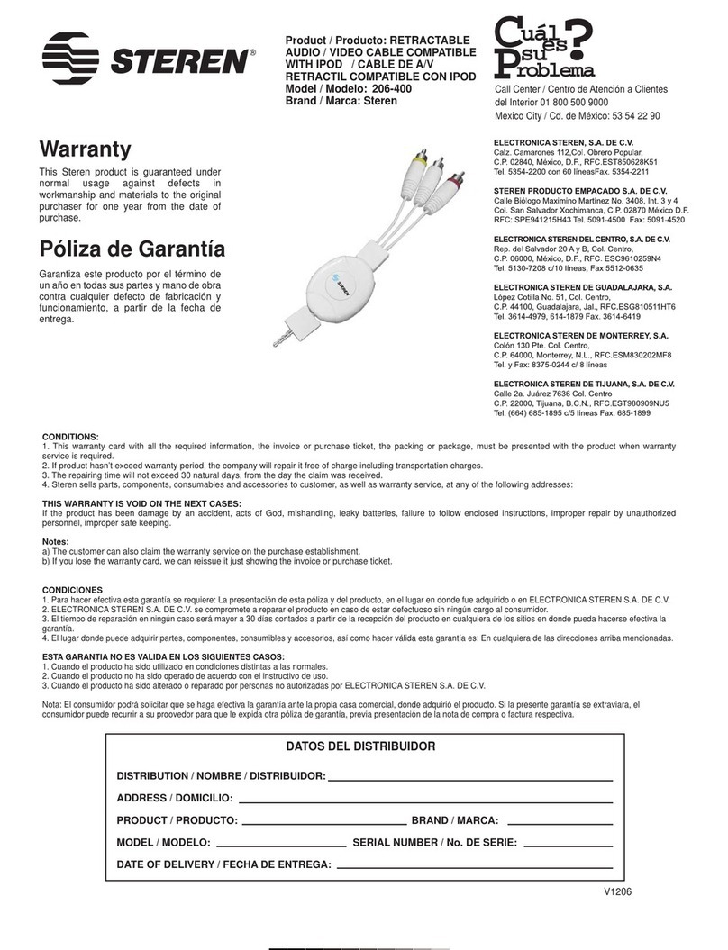 Steren 206-400 instruction manual