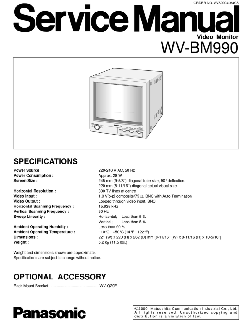 Panasonic WVBM990 - VIDEO MONITOR User manual