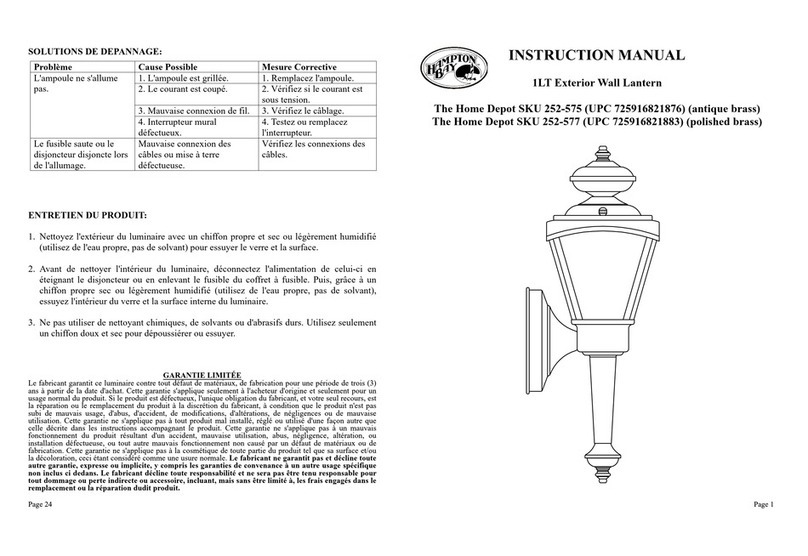 HAMPTON BAY 252-575 User manual