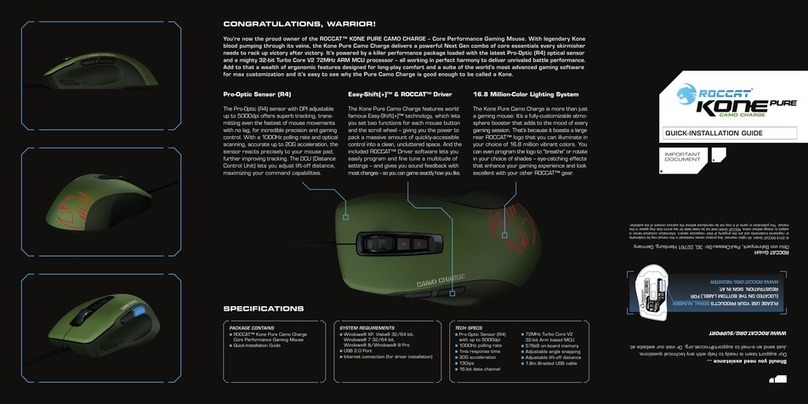 Roccat KONE PURE CAMO CHAGRE Quick installation guide