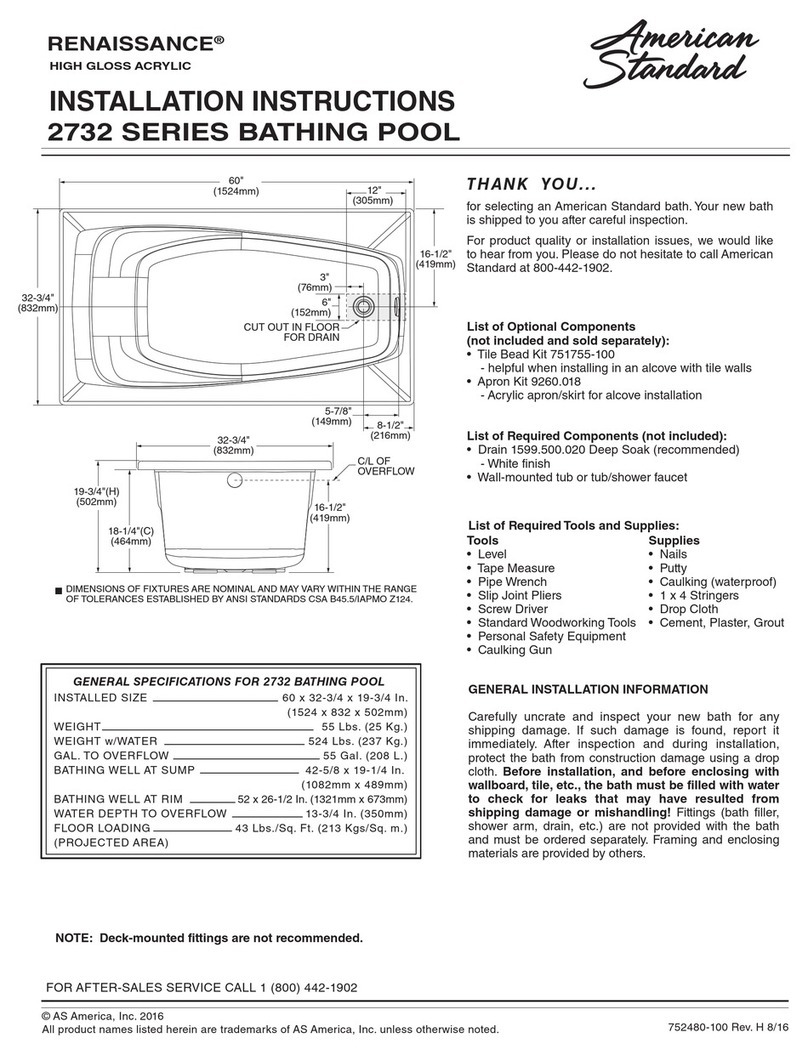 American Standard 2732 installation instructions