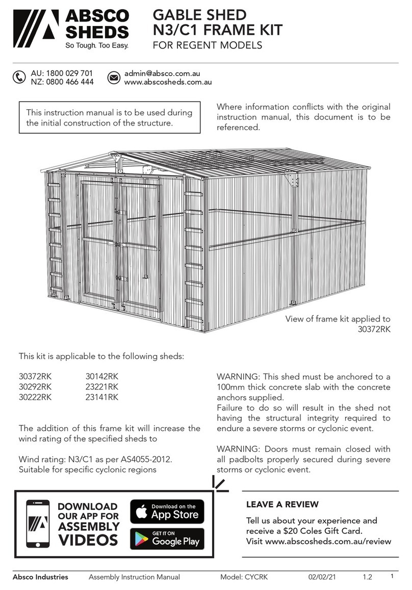 ABSCO SHEDS CYCRK Assembly & instruction manual